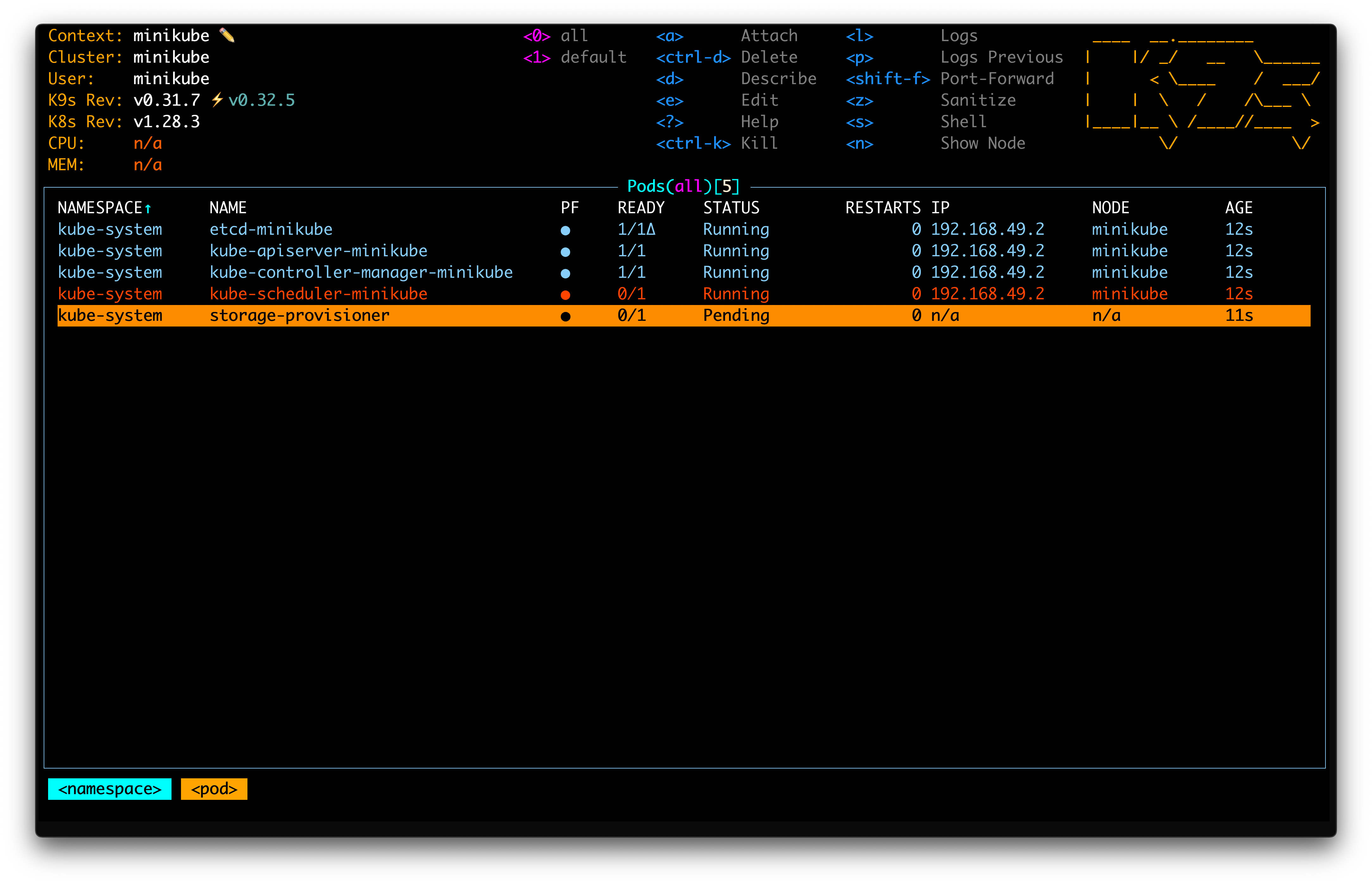 Initial Minikube State